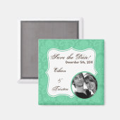 2"x2" Speichern Sie das Magnet-Minze-weiße Damaska Magnet (Vorderseite/Rückseite)