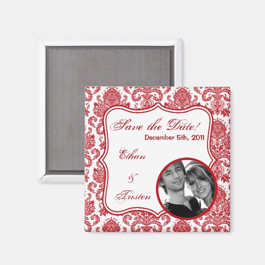 2"x2" Speichern Sie das Zeitmagazin "Red White Dam Magnet (Vorderseite/Rückseite)