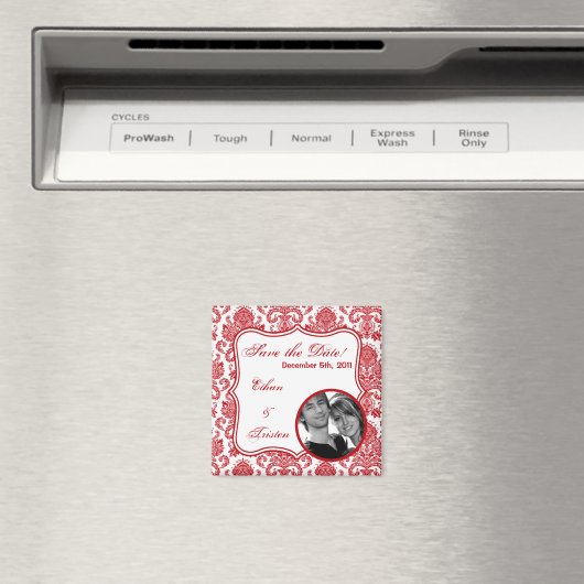 2"x2" Speichern Sie das Zeitmagazin "Red White Dam Magnet (In Situ (Geschirrspüler))