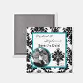 2"x2" Speichern Sie den Schwarzen Aquamarinen Datu Magnet (Vorderseite/Rückseite)