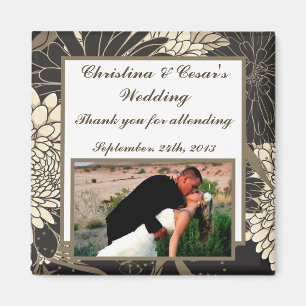 2"x2" Werbemagnet Schwarz Creme Gänseblümchen/Nelk Magnet