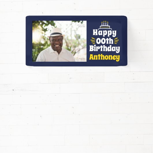 2’ x 1’ Happy Birthday Any Year Foto Banner (InSitu)
