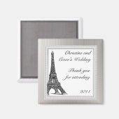 2"x 2" Ankündigung Magnet Black Eiffel Tower (Vorderseite/Rückseite)