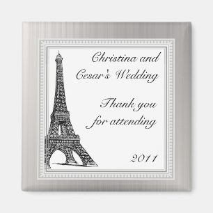 2"x 2" Ankündigung Magnet Black Eiffel Tower