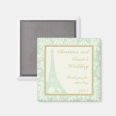 2"x 2" Ankündigung Magnet Damask Paris (Vorderseite/Rückseite)