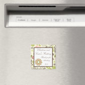 2"x 2" Ankündigung Magnet Frühling Rosa/Grüne Flor (In Situ (Geschirrspüler))