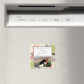 2"x 2" Ankündigung Magnet Frühling Rosa/Grüne Flor (In Situ (Geschirrspüler))