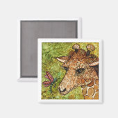 2 x 2 Zoll MAGNET BABY GIRAFFE & DRAGONFLY (Vorderseite/Rückseite)