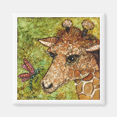 2 x 2 Zoll MAGNET BABY GIRAFFE & DRAGONFLY (Vorne)