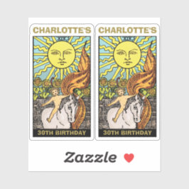 2 x 30. Geburtstag Sun Tarot Card Name & Foto Aufkleber
