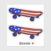 2 x 4 Juli Skateboard 4" Kiss Cut Vinyl Sticker (Blatt)