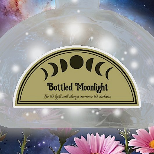 2" x 4" Semi Circle Moon Tränke Flaschen Etiketten