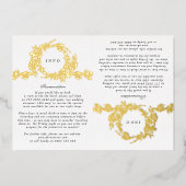 2 X DETAILS Monogram Wappen Classic Elegante Hochz Folieneinladung (Vorderseite)