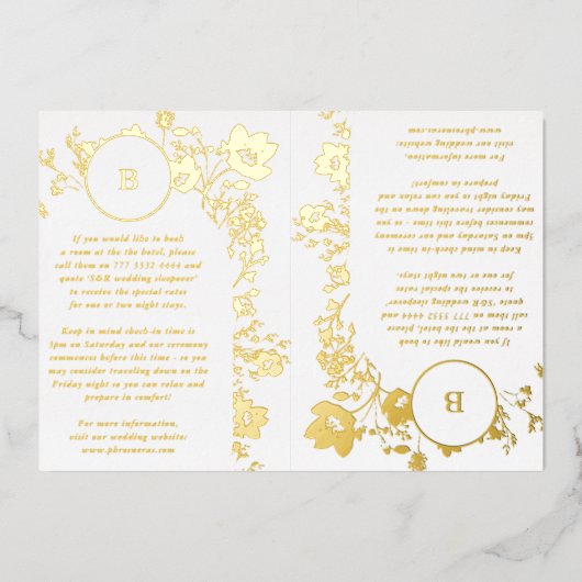 2 X DETAILS Monogramm Circle Monogram Wildblume Folieneinladung (Vorderseite)