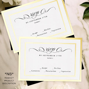 2 X UAWG DIY formales Gold Frame Hochzeitverhalten Folieneinladung