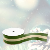 2 Yard Elegant Green Two Tone Striped Ribbon Ripsband