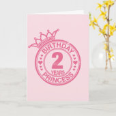2 years - Birthday Princess - pink Karte (Gelbe Blume)