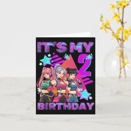 2 Years Old Birthday K P Kids 2nd Birthday Girls K Karte (Gelbe Blume)