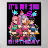 2 Years Old Birthday K P Kids 2nd Birthday Girls K Poster (Vorne)
