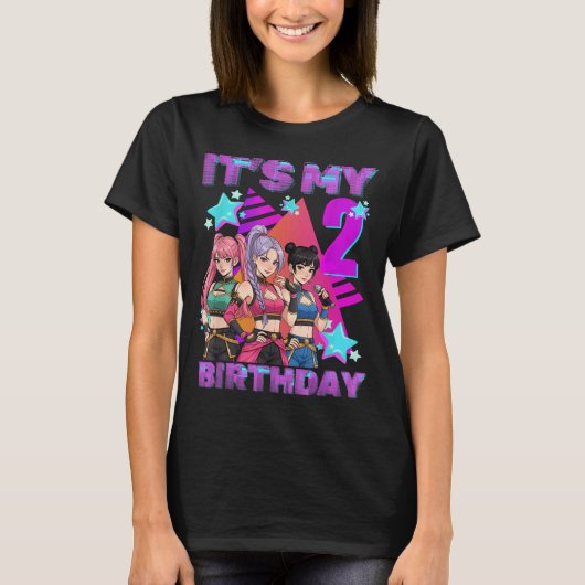 2 Years Old Birthday K P Kids 2nd Birthday Girls K T-Shirt (Vorderseite)