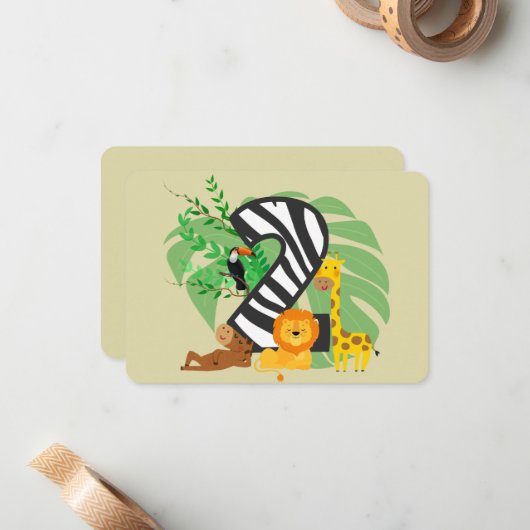 2 years old! Happy Birthday baby! Mitteilungskarte (Vorderseite/Rückseite Beispiel)