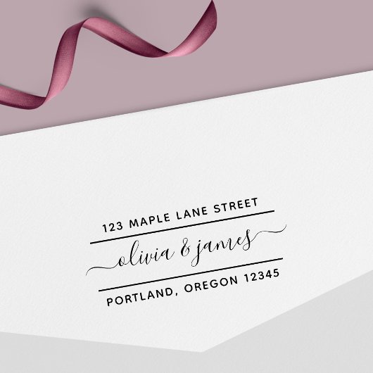 2 Zeilen Kalligrafie Script Couple Rücksendeadress Permastempel