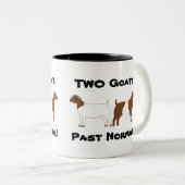 2 Ziegen Vergangenheit normal! - Fleisch von Rinde Zweifarbige Tasse (VorderseiteRechts)
