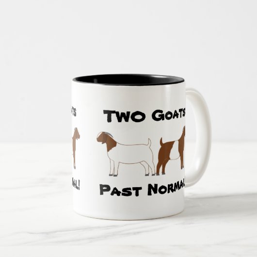 2 Ziegen Vergangenheit normal! - Fleisch von Rinde Zweifarbige Tasse (VorderseiteRechts)