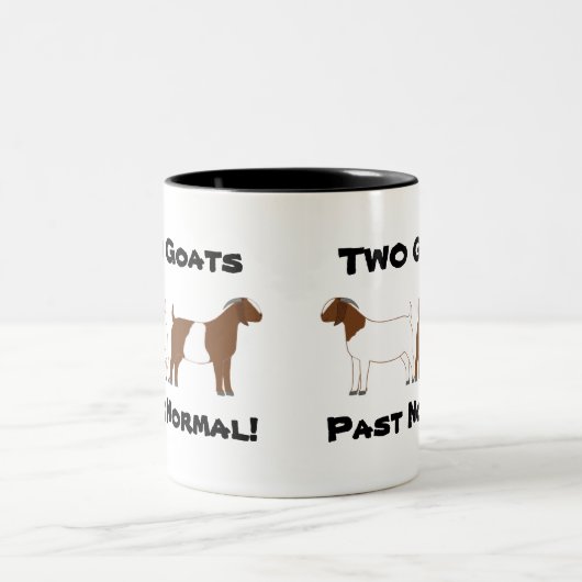 2 Ziegen Vergangenheit normal! - Fleisch von Rinde Zweifarbige Tasse (Mittel)