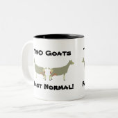 2 Ziegen Vergangenheit normal! - Milchziegen in To Zweifarbige Tasse (Vorderseite Links)