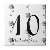 2 Ziffern 3D-Rose Hausnummer und Straße Fliese (Vorderseite)