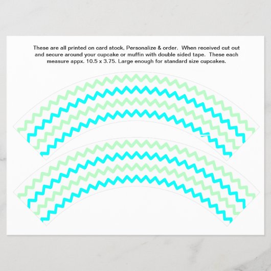 2 Zig zag Generic Personalize Cupcake Wrappers Flyer (Vorne)