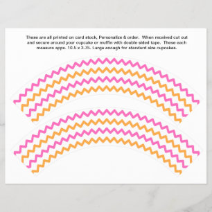 2 Zig zag Generic Personalize Cupcake Wrappers Flyer