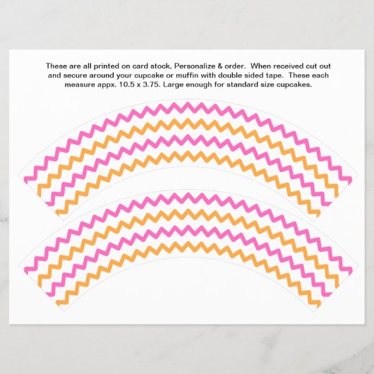 2 Zig zag Generic Personalize Cupcake Wrappers Flyer (Vorne)