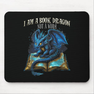 #2 Zitat: Ich bin Buchdrache kein Worm Rea Mousepad
