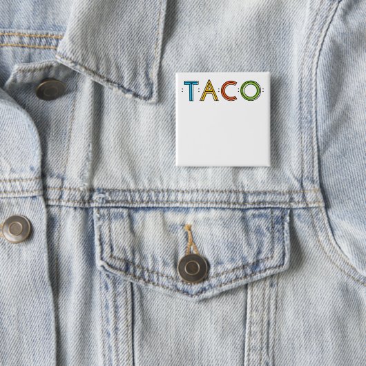 2 Zoll quadratischer TACO Namensschild-Knopf Button (Beispiel)