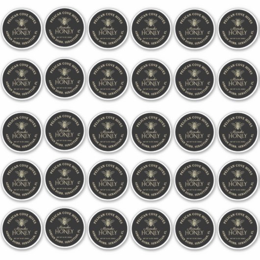 2 Zoll Regular Mason Jar Lid Vinyl Honey Black Aufkleber (Vorderseite)