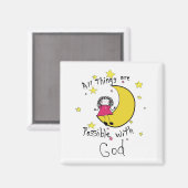 2 Zoll Square Magnet mit Schrift (Vorderseite/Rückseite)