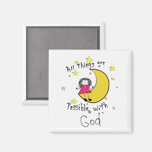 2 Zoll Square Magnet mit Schrift (Vorderseite/Rückseite)