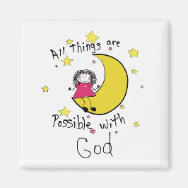 2 Zoll Square Magnet mit Schrift