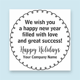 2 Zoll Wood Briefmarke Happy Holidays Custom Busin Gummistempel