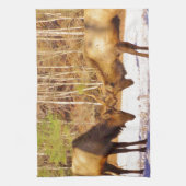 2~ zwei Bull Elk im Schnee Küchentuch (Vertikal)