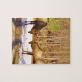 2~ zwei Bull Elk im Schnee Puzzle (Horizontal)