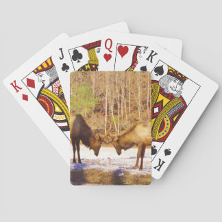 2~ zwei Bull Elk im Schnee Spielkarten