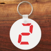 2 zwei rote Wecker, digital Schlüsselanhänger (Vorderseite)