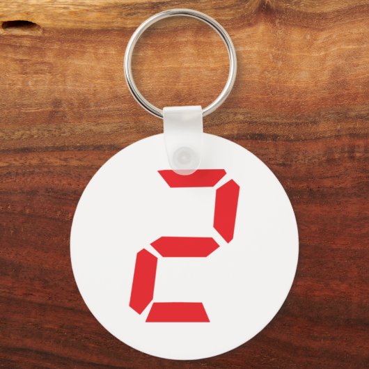 2 zwei rote Wecker, digital Schlüsselanhänger (Vorderseite)