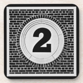 2 Zwei viel zu? In Schwarz und Weiß. Getränkeuntersetzer (Vorderseite)