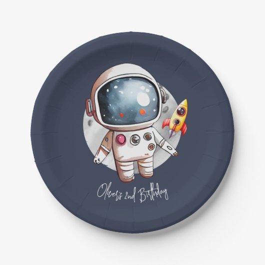 2. Zwei zum Mond Geburtstag Pappteller (Vorderseite)