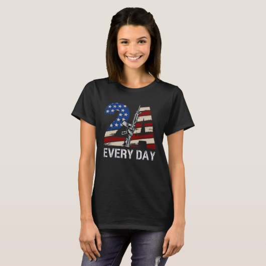 2A AR15 Rifle 2nd Amendment Patriotic Gun Owner T-Shirt (Vorne ganz)