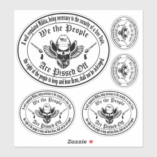 2A Patriotische zweite Änderung Militia Design Aufkleber (Blatt)